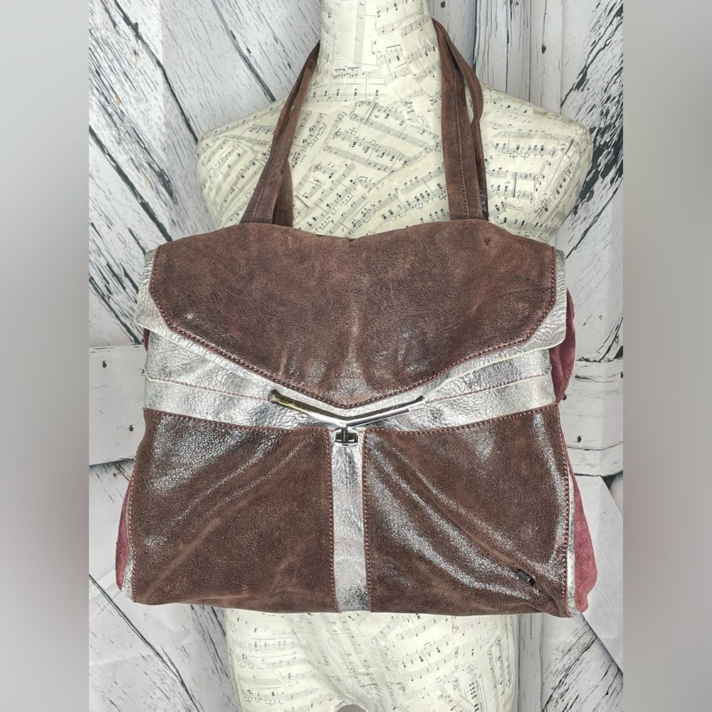Botkier Satchel Handbag Suede & Metallic